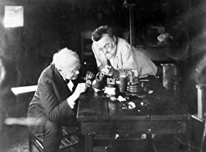 EDISON & STEINMETZ, 1922. American inventor, Thomas Alva Edison (1847-1931) EDISON & STEINMETZ, 1922. American inventor, Thomas Alva Edison (1847-1931)