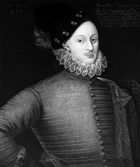 EDWARD de VERE (1550-1604). 17th Earl of Oxford. Oil on panel by an unknown artist EDWARD de VERE (1550-1604). 17th Earl of Oxford. Oil on panel by an unknown artist