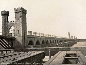 EGYPT: CAIRO. A toll bridge on the Nile River, Cairo, Egypt EGYPT: CAIRO. A toll bridge on the Nile River, Cairo, Egypt