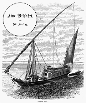 EGYPT: NILE CRUISE, 1880s. The dahabieh Alice, a houseboat also used for cruises EGYPT: NILE CRUISE, 1880s. The dahabieh Alice, a houseboat also used for cruises