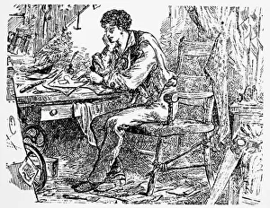ELIAS HOWE (1819-1867). American inventor. Line drawing, 19th century ELIAS HOWE (1819-1867). American inventor. Line drawing, 19th century