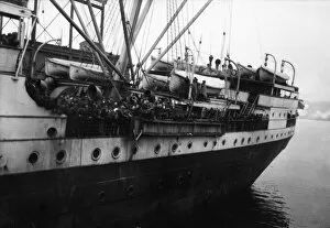 Lifeboat Gallery: ELLIS ISLAND, 1921. Italian immigrants arriving at Ellis Island aboard the S.S