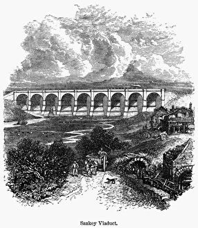 Images Dated 5th July 2012: ENGLAND: RAILWAY BRIDGE. The Sankey Viaduct on the Liverpool and Manchester Railway