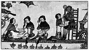 ENGLAND: SCHOOL, c1338. A medieval school, c1338-1344, from a contemporary English ENGLAND: SCHOOL, c1338. A medieval school, c1338-1344, from a contemporary English
