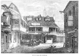 ENGLAND: TABARD INN, 1872. View of the old Tabard Inn, an example of Tudor architecture ENGLAND: TABARD INN, 1872. View of the old Tabard Inn, an example of Tudor architecture
