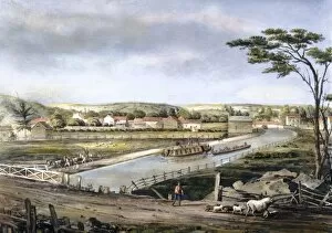 Erie Canal Gallery: THE ERIE CANAL, 1829. After a watercolor drawing by John William Hill (1812-1879)