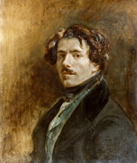EUGENE DELACROIX (1798-1863). French painter. Self-portrait, c1837. Oil on canvas EUGENE DELACROIX (1798-1863). French painter. Self-portrait, c1837. Oil on canvas