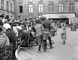 EUROPE: MARKET, c1910. A street market in Europe, possibly in the Netherlands EUROPE: MARKET, c1910. A street market in Europe, possibly in the Netherlands