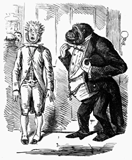 EVOLUTION CARTOON, 1861. The Lion of the Season. An 1861 English satire by John Leech EVOLUTION CARTOON, 1861. The Lion of the Season. An 1861 English satire by John Leech