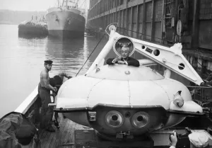 Jacques Cousteau in Diving Saucer, Print