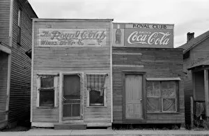 Exterior of a beer hall, Mound Bayou, Mississippi. Photograph by Russell Lee, January 1939
