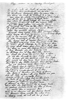 Fair copy of Thomas Grays Elegy Written in a Country Churchyard Fair copy of Thomas Grays Elegy Written in a Country Churchyard
