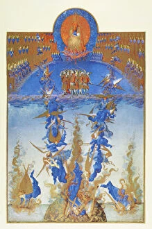 Images Dated 13th April 2010: FALL OF REBEL ANGELS. Illumination from the 15th century manuscript of the Tres Riches Heures of