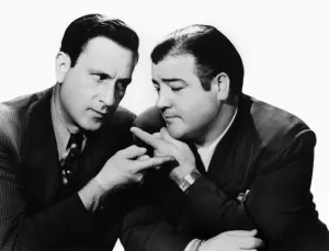 Rita Prints: Black and white print of Bud Abbott and Lou Costello in Rio Rita, 1942