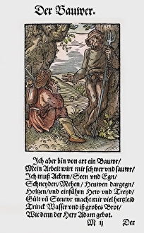 FARMER, 1568. Woodcut, 1568, by Jost Amman FARMER, 1568. Woodcut, 1568, by Jost Amman