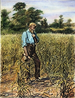 A FARMER'S PRAYER FOR RAIN. Drawing, 1894, by Arthur Burdett Frost A FARMER'S PRAYER FOR RAIN. Drawing, 1894, by Arthur Burdett Frost