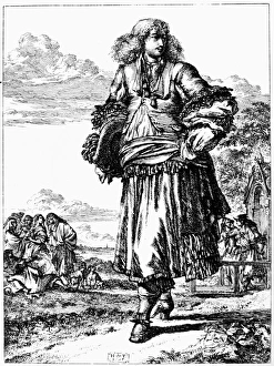 FASHION, c1680. A fashionably attired Dutchman. Etching, c1680, by Romeyn de Hooghe FASHION, c1680. A fashionably attired Dutchman. Etching, c1680, by Romeyn de Hooghe