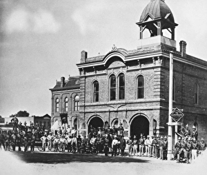 FIREHOUSE: PHOENIX, 1897. Members of the Phoenix, Arizona, volunteer fire department FIREHOUSE: PHOENIX, 1897. Members of the Phoenix, Arizona, volunteer fire department