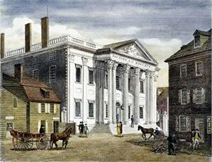 Bank Of The United States Collection: FIRST BANK OF U. S. 1799. The First Bank of the United States, in Third Street