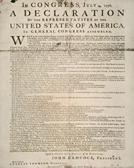 The first printing of the Declaration of Independence, also known as the Dunlop Broadside The first printing of the Declaration of Independence, also known as the Dunlop Broadside