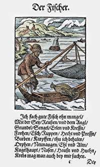 FISHERMAN, 1568. Woodcut, 1568, by Jost Amman FISHERMAN, 1568. Woodcut, 1568, by Jost Amman