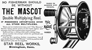 FISHING REEL, 1890. American magazine advertisement 1890 FISHING REEL, 1890. American magazine advertisement 1890