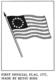 FLAG: BETSY ROSS, 1777. Betsy Ross or popular version of U.S. Flag