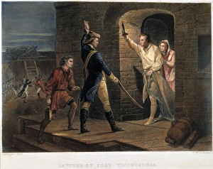 of Fort Ticonderoga on May 10, 1775. Steel engraving, 19th century, after Alonzo Chappel of Fort Ticonderoga on May 10, 1775. Steel engraving, 19th century, after Alonzo Chappel