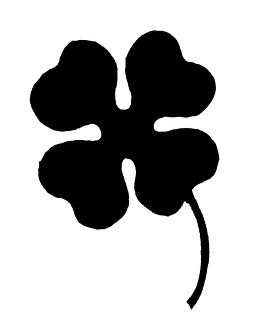 FOUR-LEAF CLOVER. Considered to be an omen of good luck. Decorative cut FOUR-LEAF CLOVER. Considered to be an omen of good luck. Decorative cut