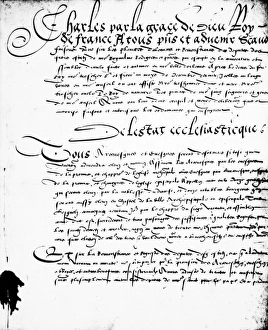 FRANCE: EDICT, 1562. The Edict of January 1562, drawn by Michel de L'Hospital FRANCE: EDICT, 1562. The Edict of January 1562, drawn by Michel de L'Hospital