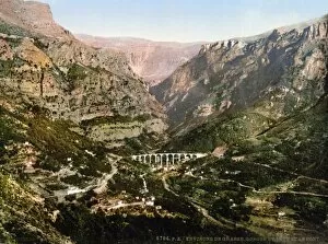 FRANCE: GRASSE, c1895. View of the gorge of the wolf, Gourdon, Grasse, France. Photochrome, c1895