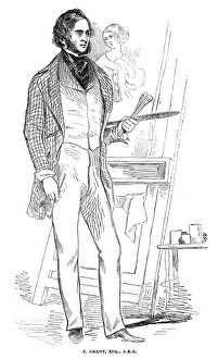 FRANCIS GRANT (1803-1878). Scottish painter. Engraving, English, 1845 FRANCIS GRANT (1803-1878). Scottish painter. Engraving, English, 1845