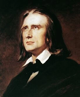 Music and Musicians Gallery: FRANZ LISZT (1811-1886). Hungarian pianist and composer. Painting by Wilhelm von Kaulbach