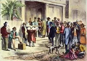 Freedmen voting in New Orleans in 1867: contemporary engraving