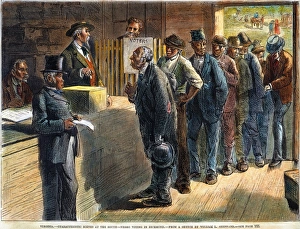 Freedmen voting in Richmond, Virginia, in 1871: wood engraving from a contemporary American newspaper Freedmen voting in Richmond, Virginia, in 1871: wood engraving from a contemporary American newspaper