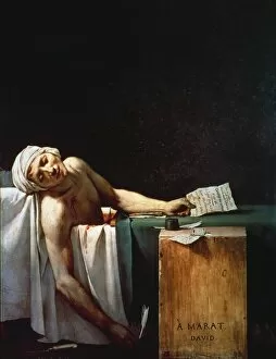 Images Dated 12th May 2010: French revolutionary politician Jean-Paul Marat, fatally stabbed in his bath by Charlotte Corday