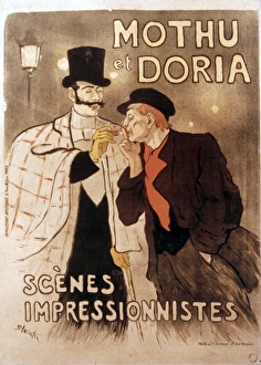 FRENCH THEATER POSTER. Mothu & Doria. Lithograph, 1893, by Theophile Alexandre Steinlen FRENCH THEATER POSTER. Mothu & Doria. Lithograph, 1893, by Theophile Alexandre Steinlen