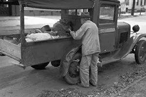 Pick Up Truck Gallery: FRUIT VENDOR, 1939. A roadside fruit vendor, Meriden, Connecticut. Photograph by Russell Lee