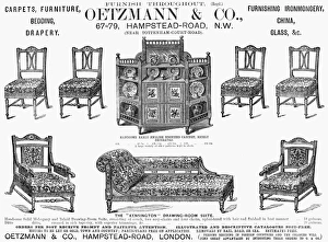 FURNITURE AD, 1884. Advertisement, 1884, from an English newspaper FURNITURE AD, 1884. Advertisement, 1884, from an English newspaper
