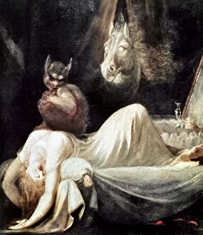 Sleep Gallery: FUSELI: NIGHTMARE, 1781. The Nightmare. Oil on canvas by Henry Fuseli, 1781