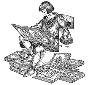 GARDEN OF PARADISE. Drawing by Arthur Szyk for the fairy tale by Hans Christian GARDEN OF PARADISE. Drawing by Arthur Szyk for the fairy tale by Hans Christian