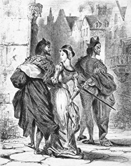 The garden scene from Johann Goethes Faust. Lithograph by Eugene Delacroix, 1828 The garden scene from Johann Goethes Faust. Lithograph by Eugene Delacroix, 1828