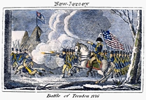 General George Washington leading the early morning attack on Trenton, New Jersey General George Washington leading the early morning attack on Trenton, New Jersey