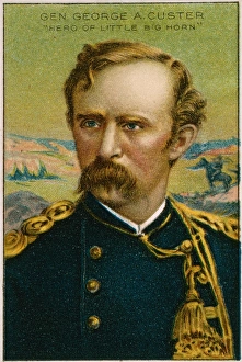 GEORGE ARMSTRONG CUSTER (1839-1876). American army officer: cigarette card, American GEORGE ARMSTRONG CUSTER (1839-1876). American army officer: cigarette card, American