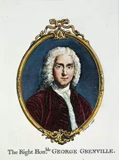 George Grenville Collection: GEORGE GRENVILLE (1712-1770). English navy treasurer: colored English engraving, 18th century