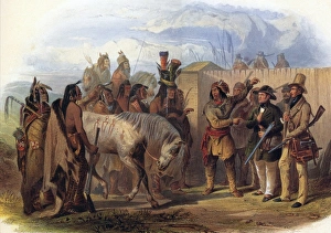 Karl Bodmer Gallery: GERMAN PRINCE & MINATERRE. The Swiss artist, Karl Bodmer (at far right), and Prince