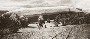 German Zeppelin airship lying helpless in a field near Bourbonne-les-Bains, France German Zeppelin airship lying helpless in a field near Bourbonne-les-Bains, France