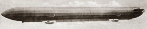 German Zeppelin airship during World War I. Photograph, c1916 German Zeppelin airship during World War I. Photograph, c1916
