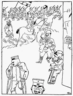 GERMANY: CARTOON, 1921. Postwar Idyll. Satirical drawing, 1921, by George Grosz GERMANY: CARTOON, 1921. Postwar Idyll. Satirical drawing, 1921, by George Grosz
