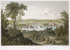 GERMANY: HAMELN, 1828. A view of Hameln, Germany: steel engraving, 1828 GERMANY: HAMELN, 1828. A view of Hameln, Germany: steel engraving, 1828